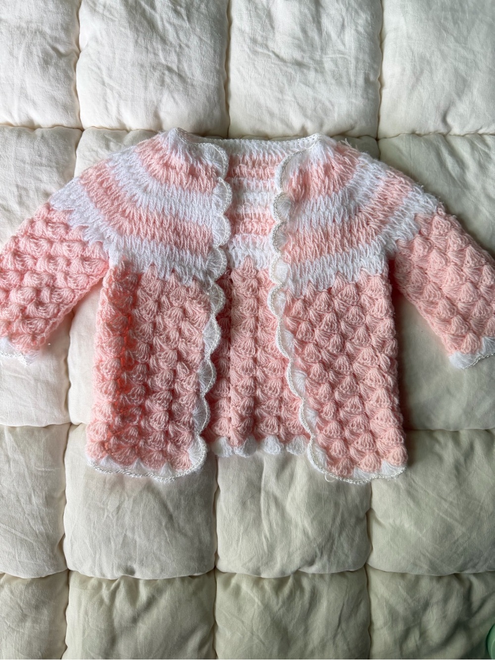 VINTAGE Handmade Crochet Baby Cardigan